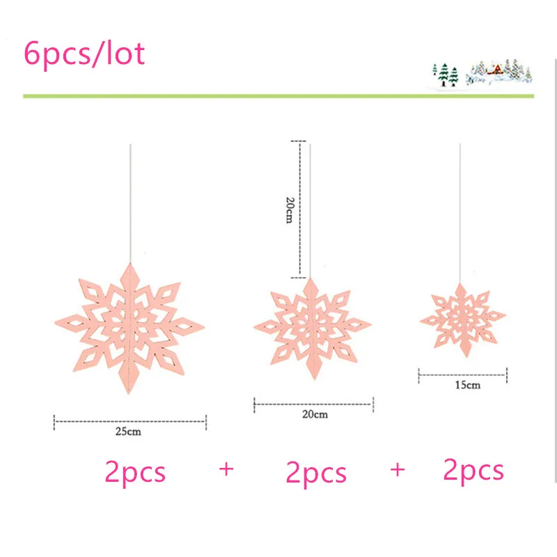 6 шт. 3D Снежинка из бумаги гирлянды подвесные украшения Рождественские украшения для дома рождественские аксессуары Новогодние товары Neol