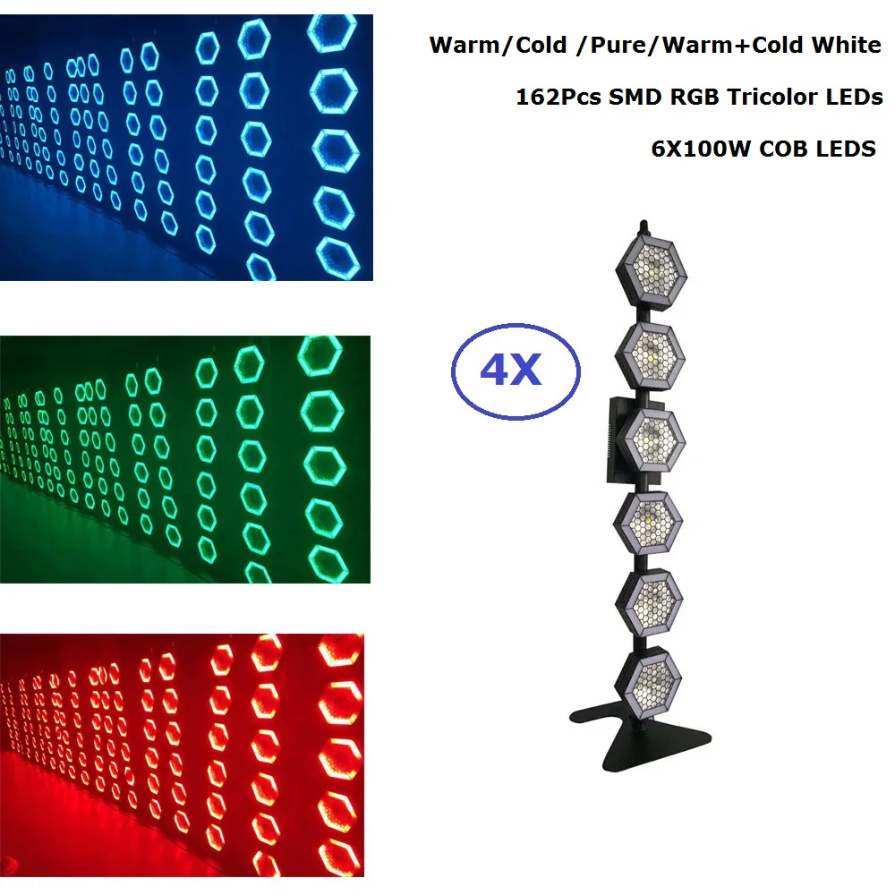 Светодиодные пиксели высокой мощности 6X100W теплый белый/холодный белый LED Ретро