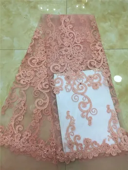 

Pink Nigerian French Lace Fabrics 2019 African Tulle Lace Fabric High Quality African Lace Wedding Fabric For Dress green, white