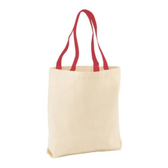 Liberty Bags 8868 Cotton Canvas Tote Natural & Red - One Size