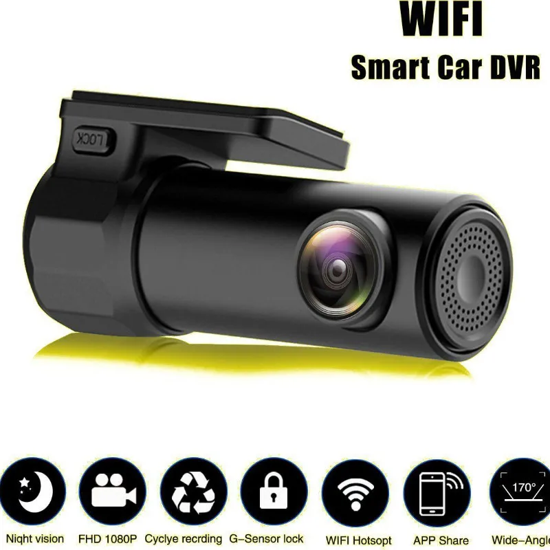 

170 degree mobile monitoring Camcorder Dash Camera HD 1080P Mini Wifi Car DVR Camera Video Dash Cam Recorder Night Vision