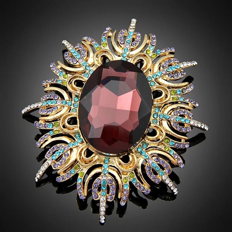 

Brilliant Fancy Rhinestone Flower Brooches for Women Brooch Pins Jewelry Wedding Decoration