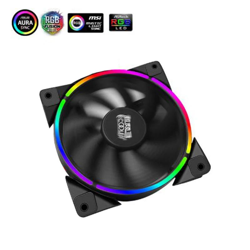PcCooler 12 см корпус вентилятора Halo светодиодный AURA RGB 4pin ШИМ тихий костюм для