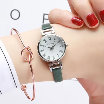 

Small Dial Vintage Leather Women's Watches Luxury Casual Charm Ladies Wristwatches Simple Style Women Dress Roman Numeral Clock