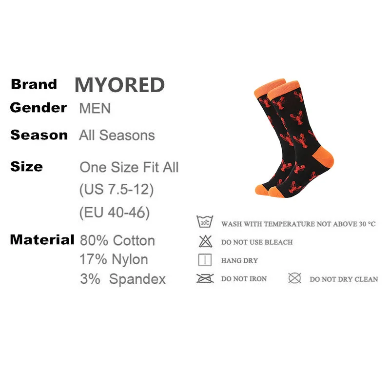 Повседневные мужские носки MYORED 12 парт/Лот в клетку с красочными фруктами