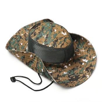 

Fashion Military Camouflage Bucket Hats Jungle Camo Fisherman Hat with Wide Brim Sun Fishing Bucket Hat Camping Caps cotton caps