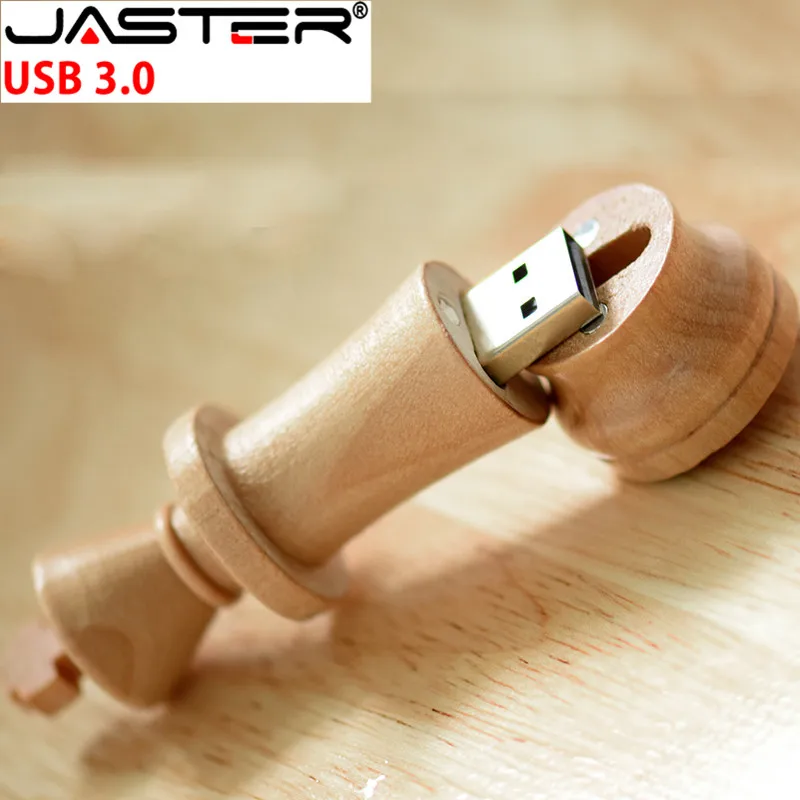 JASTER продает как горячий USB 3,0 деревянный международный шахматный USB флэш-накопитель Флешка 4 ГБ 16 ГБ 32 ГБ 64 ГБ логотип клиента свадебный подарок