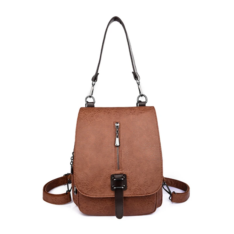 

Homeda Women Backpack PU Leather Retro School Backpacks Shoulder Bag Luggage Travel Bags Feminine Backpack Mochila