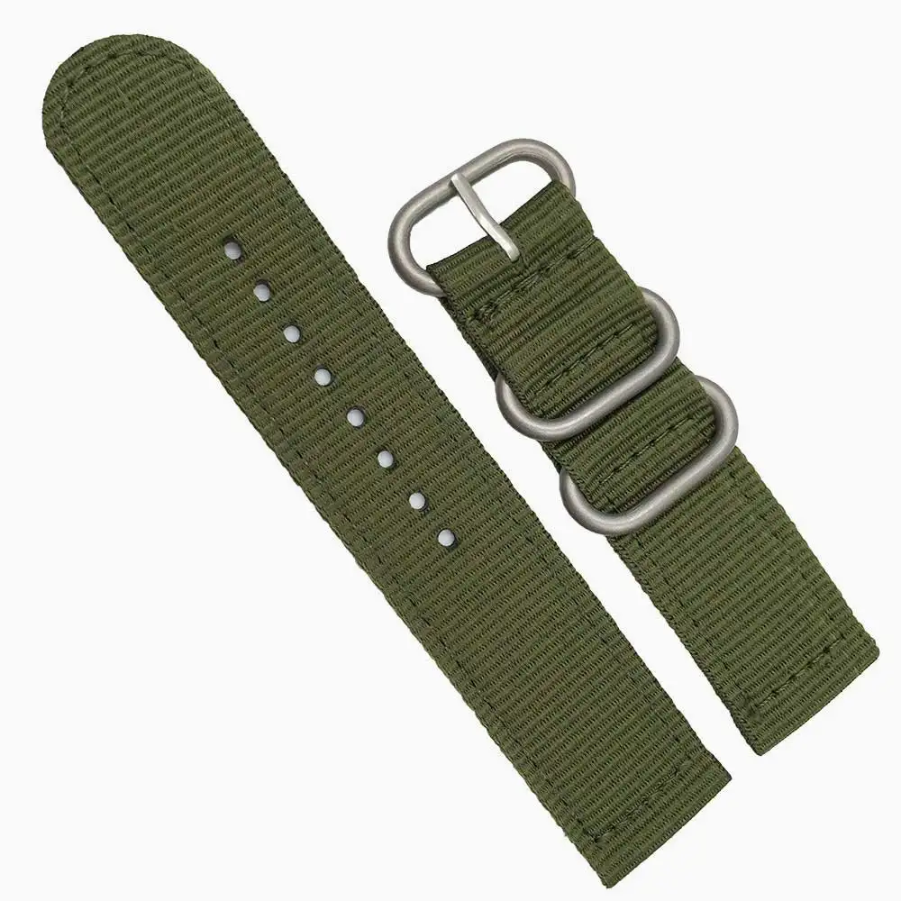 18 20 22 24mm Brand Army Sports Nato Fabric Nylon Accessories Bands Belt Buckle for 007 James Bond Watch Strap Black