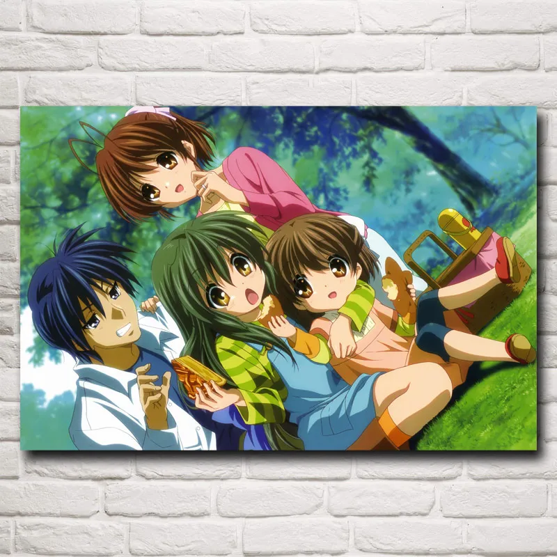 

FOOCAME Clannad Japanese Anime Art Silk Posters and Prints Painting Home Decor Wall Pictures For Living Room 12x18 24x36 Inches