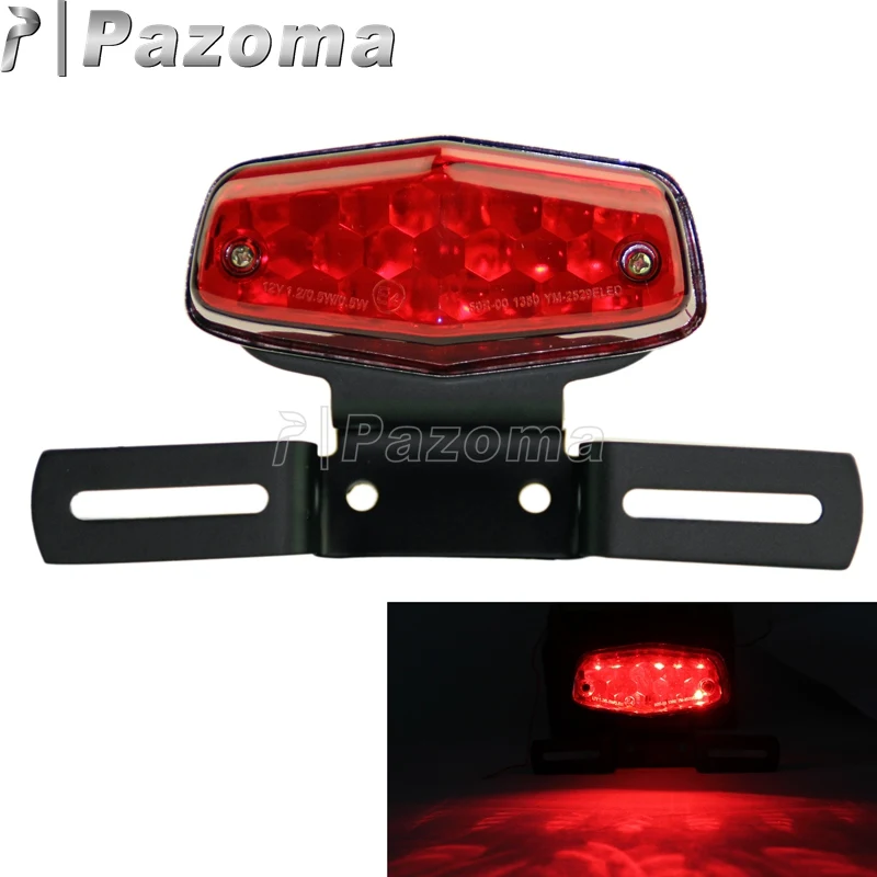 LED Motorcycle Tail Light Brake Light Replacement Red Lens Assembly Universal Fits for XS650
