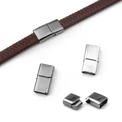 5 комплектов матовое серебро 10x3 мм без каблука ожерелье на магните выводы для 10 мм толщиной или многопрядный Круглые Кожаные Шнуры