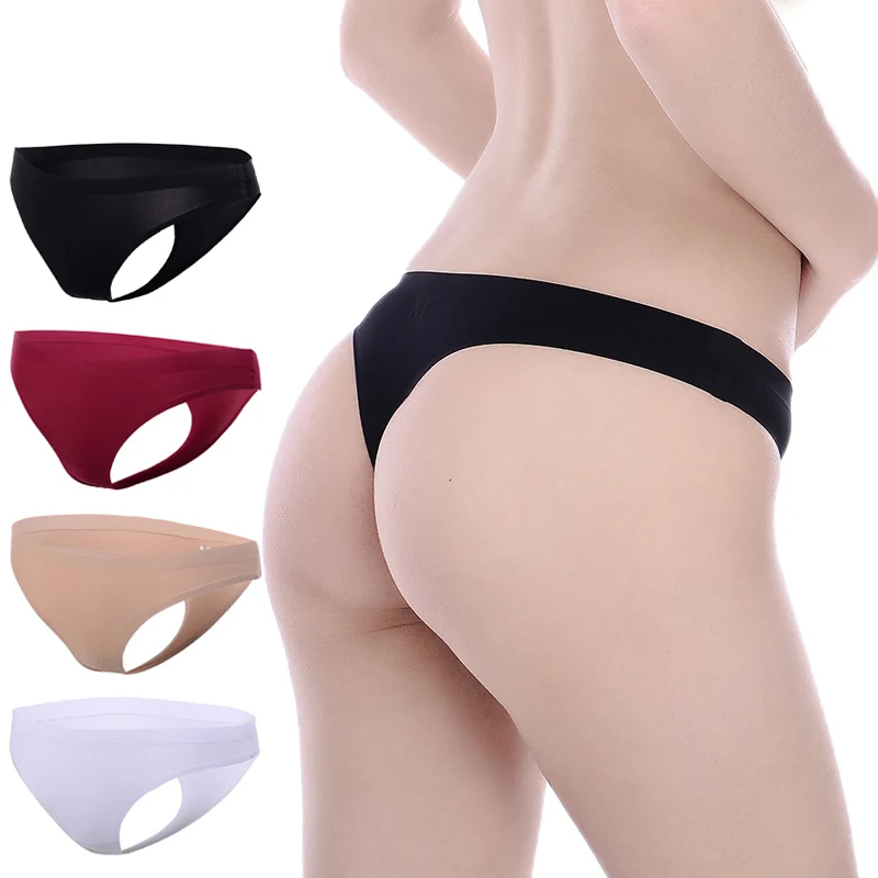 

3 Pieces/Pack Women Thongs Seamless Ice Silk Female Sexy Panties Big Size Ladies G-Strings Briefs Women Sexy Underwear Lingerie