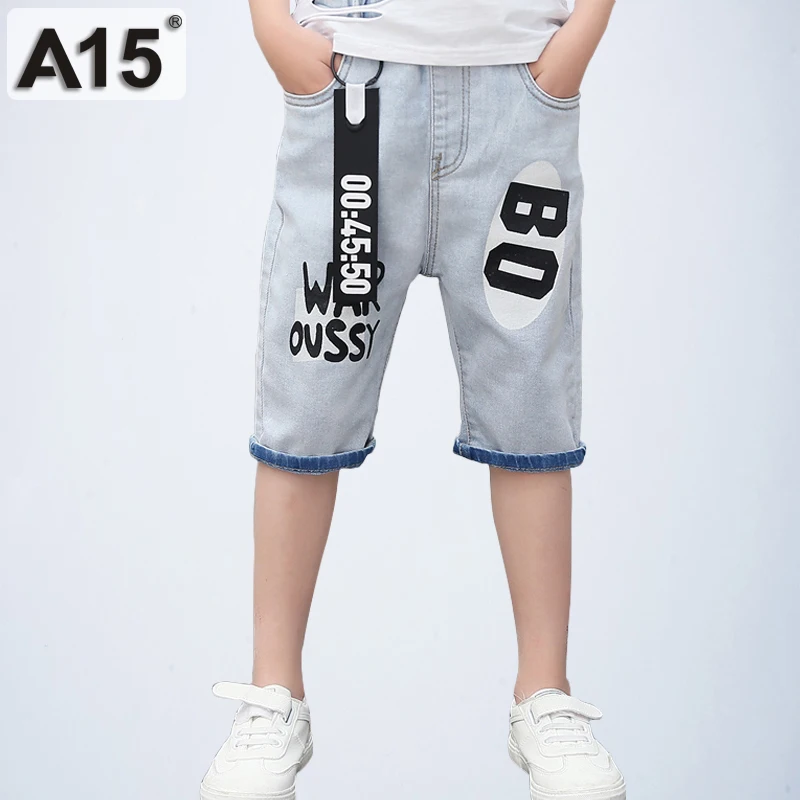 

A15 2019 New Boys Pants Summer Kids Boys Jeans Pants Trousers High Quality Children Jeans Casual Denim Capri Size 6 8 11 12 Year