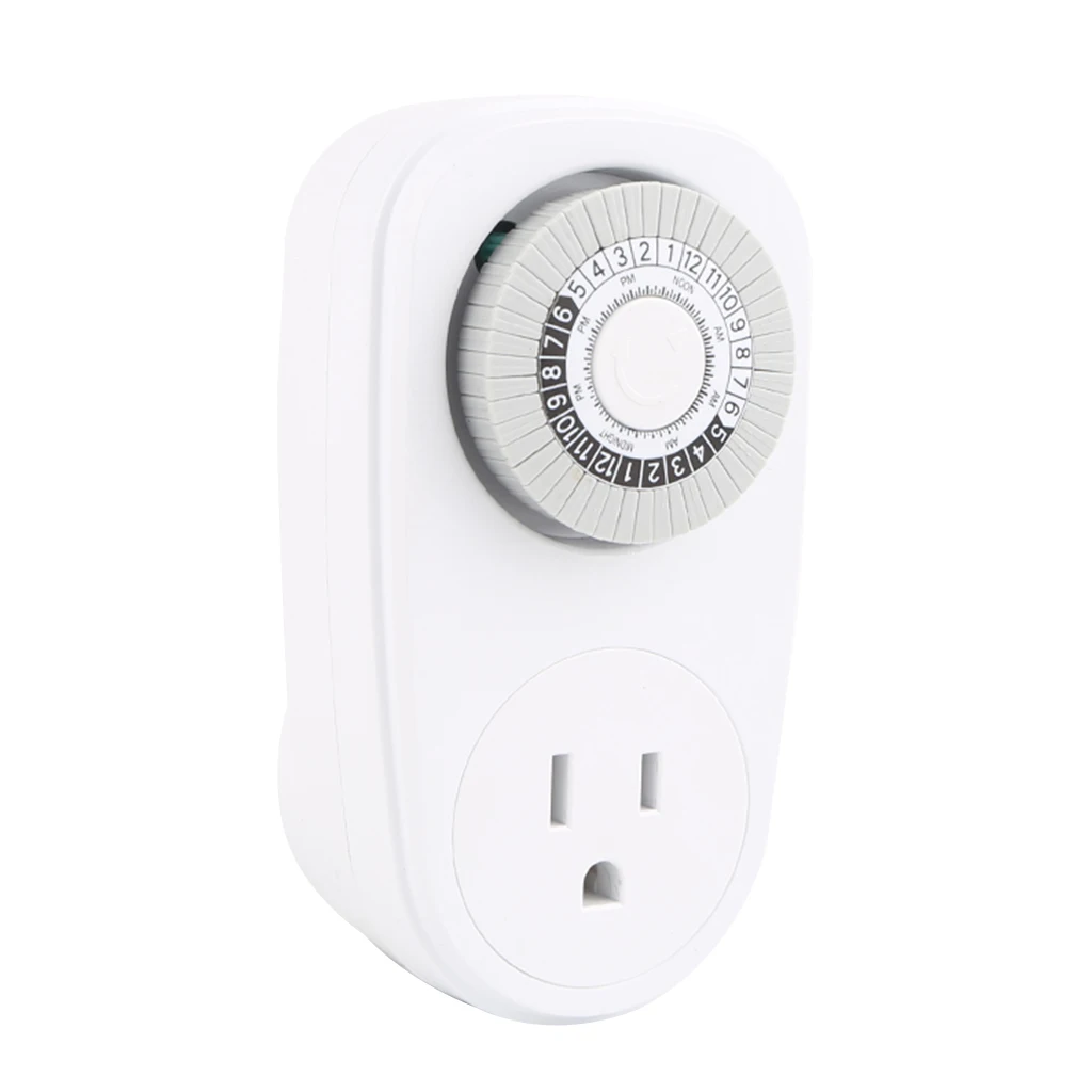  US Plug In Mechanical Timer Wall Socket 24H Eletric Home Interval Clock Switch Socket Panel
