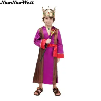 

Boy's Halloween Costumes King Costumes Masquerade Carnival Cosplay Dubai Arabia Princes Role Playing Costume with Crown