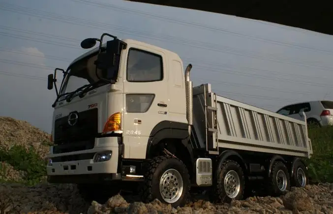 1/14 весы пульт дистанционного управления Радиоуправляемый трактор Hino8* 8 кобелко-Экскаватора 700 8x8 самосвал грузовик RTR 7CH 8WD ведущее колесо