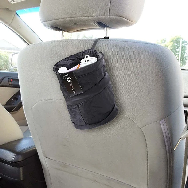 

Fashion Wastebasket Trash Can Litter Container Car Auto Garbage Bin/Bag Waste Bins Household Cleaning Tools Accessories