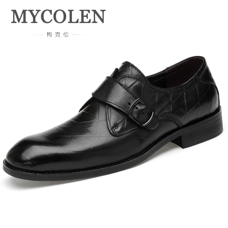 

MYCOLEN 2018 Italian Brand Loafers Men Dress Shoes Luxury Designer Leather Formal Shoes Wedding Party Office Shoes For Men