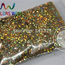 1,5 мм лазерный золотистого цвета глиттер порошок, голографический цветной блеск для дизайна ногтей или другого украшения