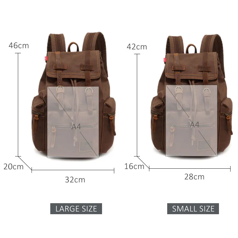 Scione винтажные рюкзаки для путешествий, мужские Модные холщовые школьные сумки для ноутбука на шнурке, Большой Вместительный ретро рюкзак для подростков, сумки на плечо