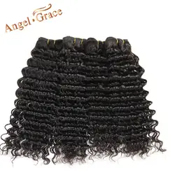Angel Grace волосы перуанские глубокие волнистые пучки сделки Remy человеческие волосы расширения натуральный цвет 8-28 дюймов 4 шт. волос плетение