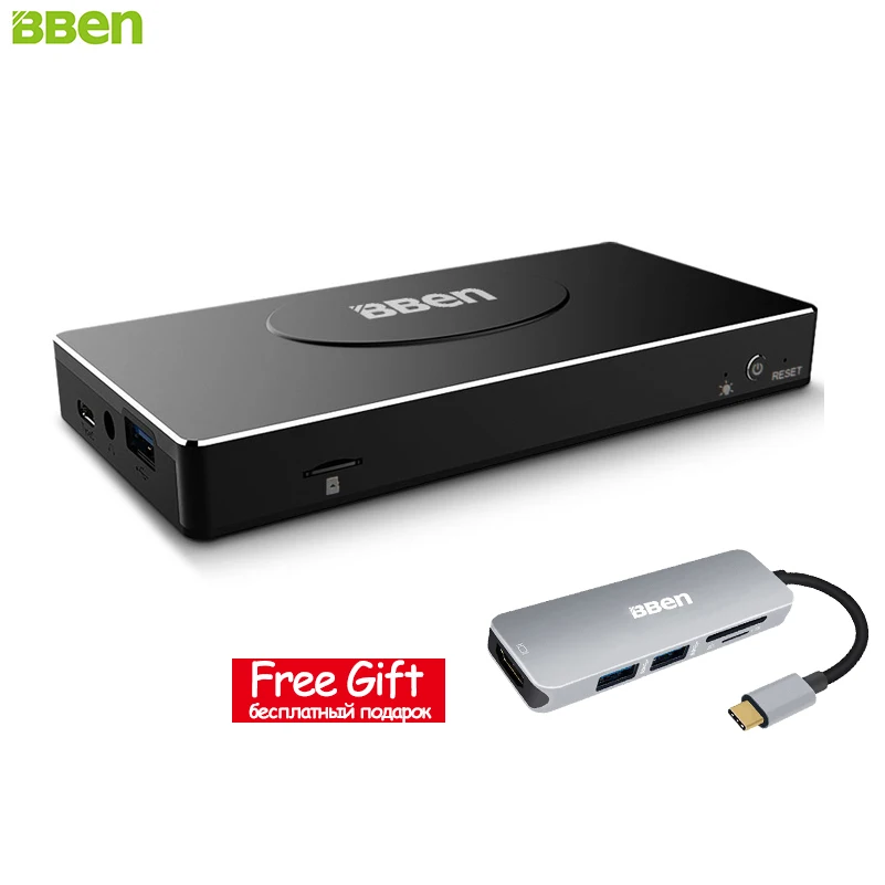 

BBEN MN17A Mini PC Windows 10 Ubuntu Intel N3450 4G RAM 32G eMMC SSD Optional WiFi BT4.2 LAN Type C Port Mini Computer PC Stick