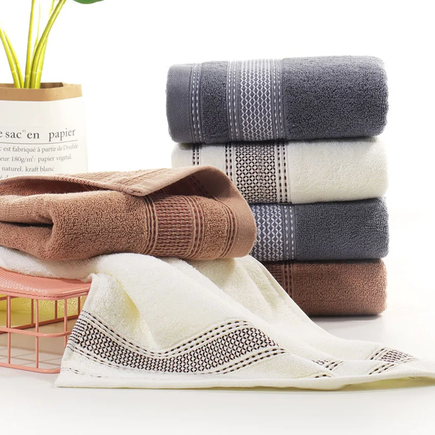 

New 100% Cotton Grid Jacquard Towels Soft Bathroom Towels for Adults Luxury Soft Face Towel Solid Color Thick High Absorbent