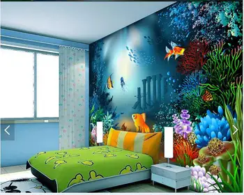 

3d wallpaper custom 3d wall murals wallpaper Sea creatures children wall of setting of the head of a bed 3d room photo wallpaper
