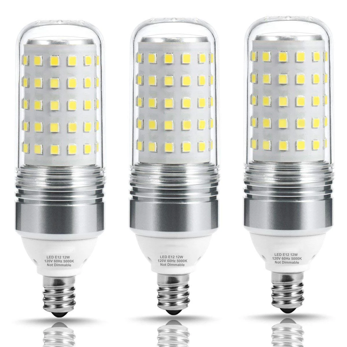 

LED Bulb Candelabra Light Corn Bulb 100W Equivalent E12 Base(12W),5000K/2700K Warm White,1100LM for Ceiling Fans Light,(3 Pack)