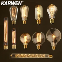  Edison Bulb E27 220V 40W ST64 G80 G95 T10 T45 A19 Retro Ampoule Vintage Incandescent Bulb edison Lamp Filament Light Bulb Decor 