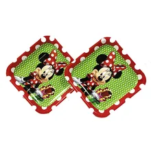 10pcs/pack 7inches paper square plates Minnie Mouse theme disposable plates birthday party decorations Minnie Mouse paper plates