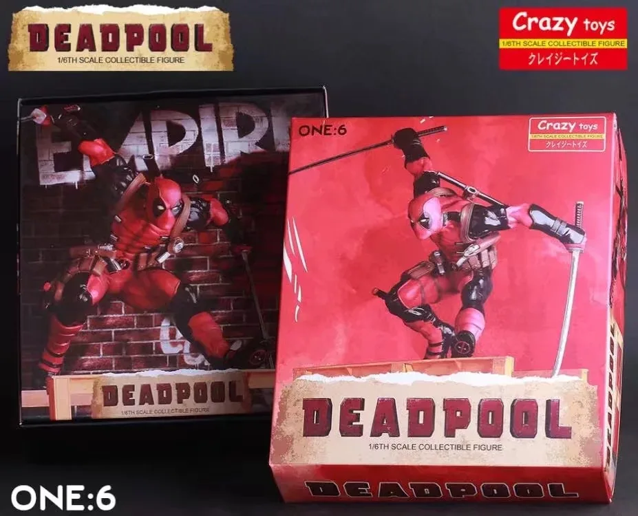Сумасшедшие игрушки Marvel Deadpool 1:6 статуя Прыгающего препятствия ПВХ фигурка