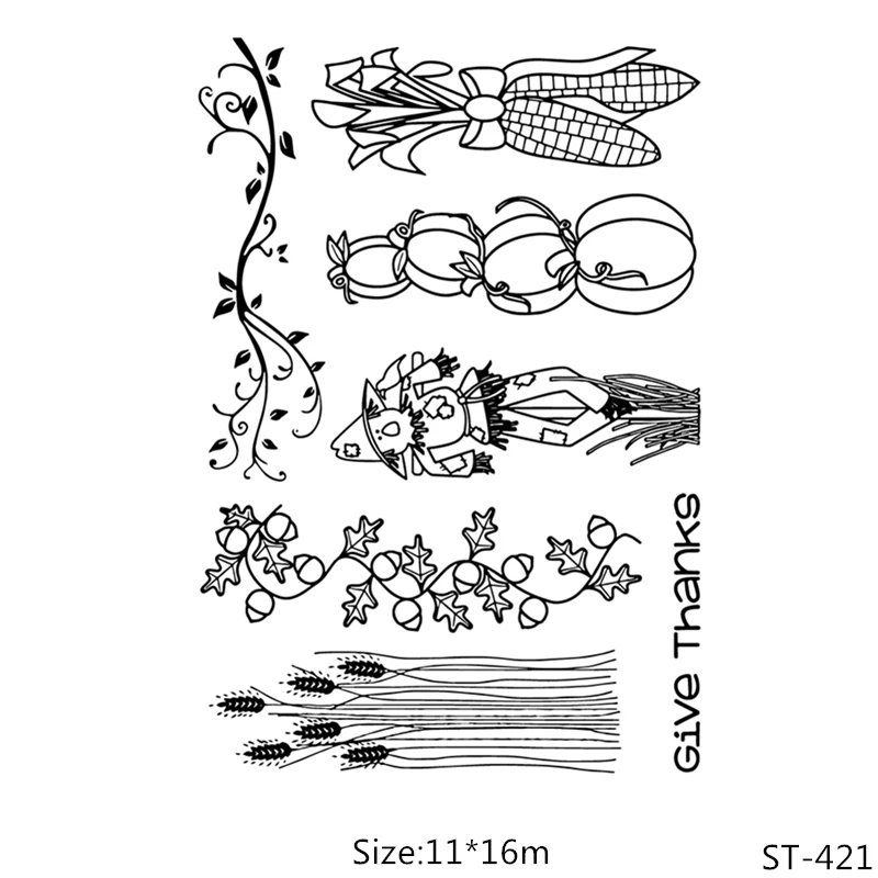 

Scarecrow/Corn wheat Transparent Silicone Clear Stamps/seal for DIY Scrapbooking/Card Making/Photo Album Decoration Supplies
