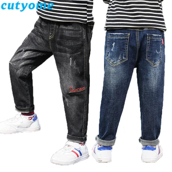 

Teenage Boys Jeans Spring Autumn Toddler Boys Cotton Elastic Waist Casual Denim Trousers Children Jean Pant Outfit 10 12 13 14Y