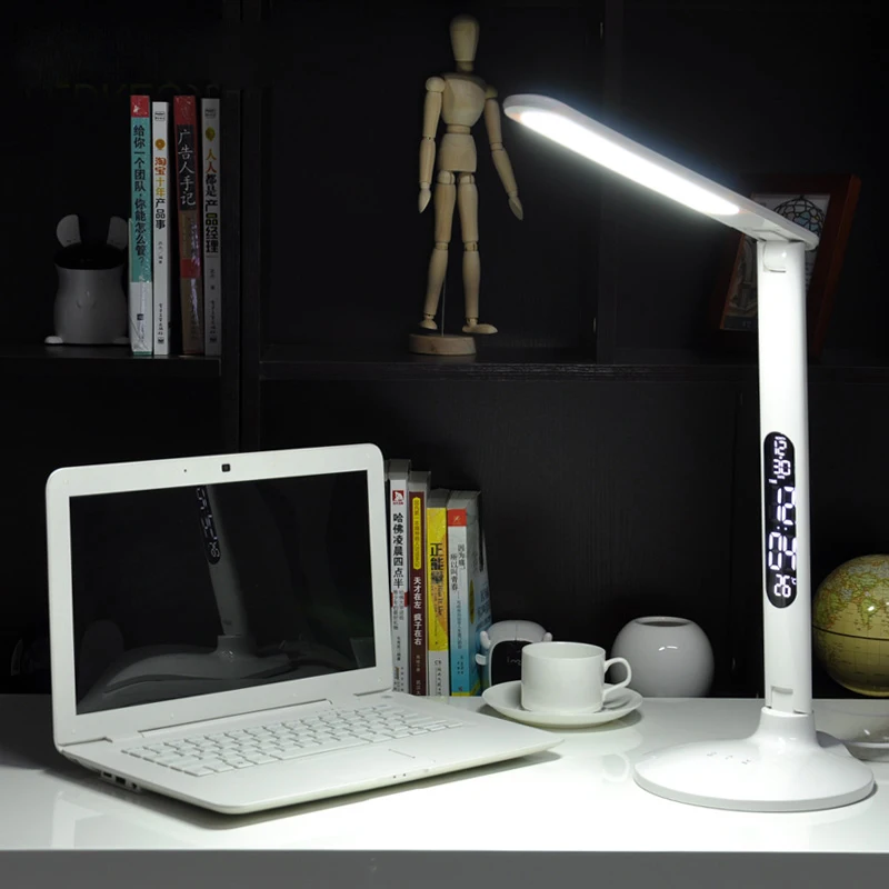 

HOT SALE free shipping portable LED table lamp reading lamp with alarm clock calendar temperature display indoor application