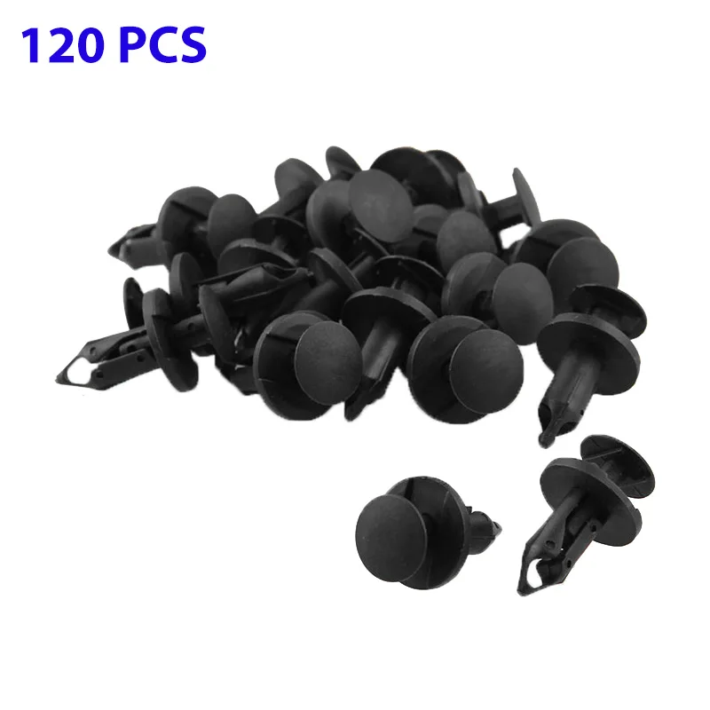 

120x Vehicle Universal Black Plastic Rivets 8mm Bumper Clip for Nissan VW T4 Ford Chevy Honda Car Fender Panel Retainer Push Pin