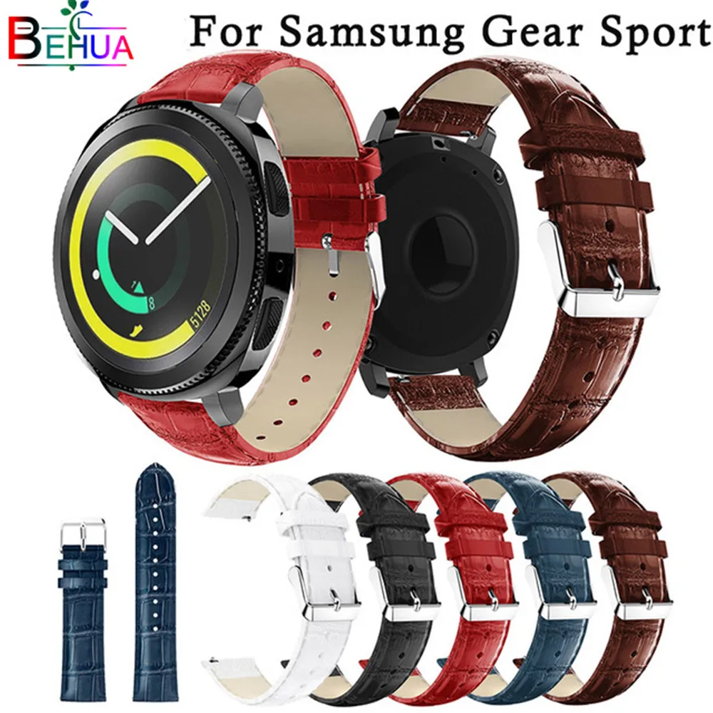 Ремешок сменный из натуральной кожи для Samsung Gear Sport браслет наручных часов