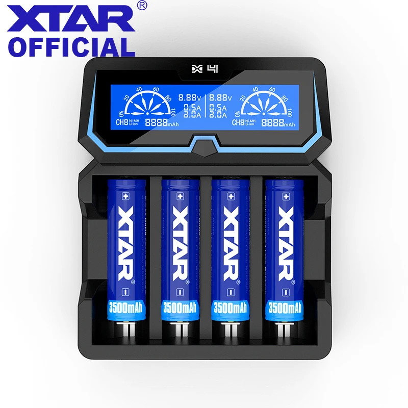 

XTAR X4 Charger For 14500/14650/16340/17335/17500/17670/18350/18490/18500/18700/22650/ 26650/18650/20700/21700 Battery Charging