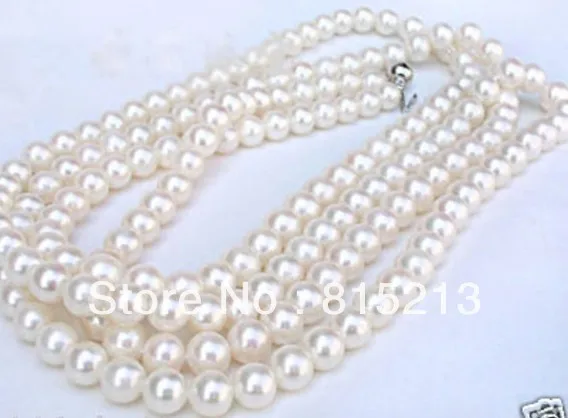 

ddh00182 AAA Natural 7-8MM white Seawater pearl necklace 48