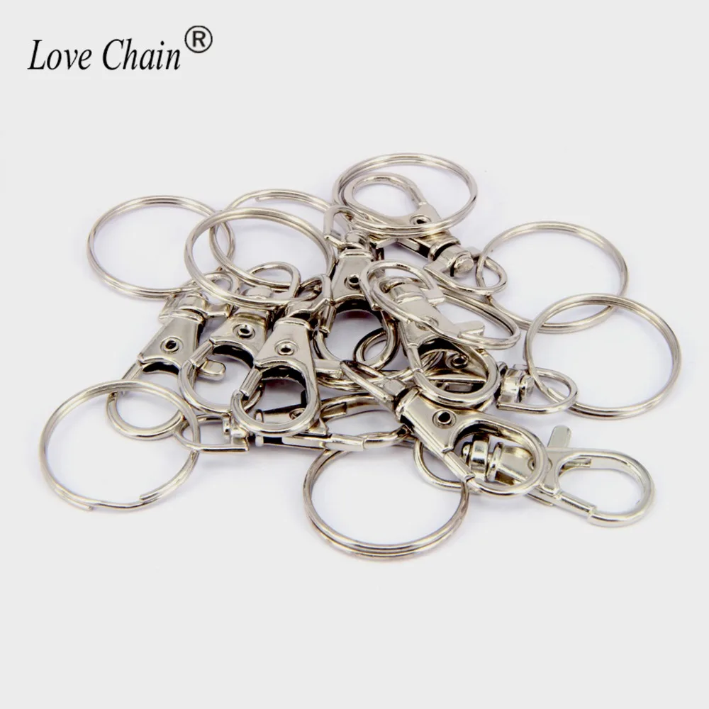 10Pc Bronze Round Circle CARABINER Lobster Clasp Claw Hook Key Ring Find DIY NEW