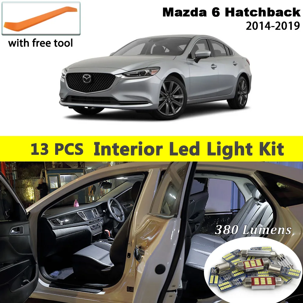 13 шт. белые светодиодные с Canbus салона комплект ламп для Mazda 6 хэтчбек 2014 2017 2018 2019