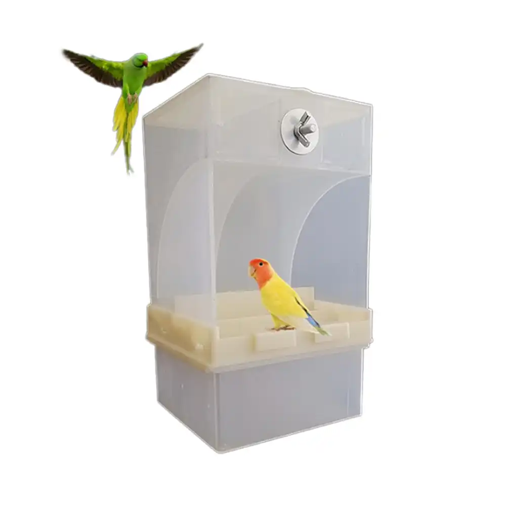 Pet Birds Automatic Seed Feeder Parrot Cage Feeder Box 440ml 850ml
