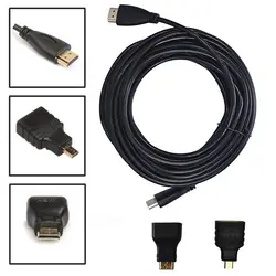 Feniores 3 в 1 HDMI к HDMI/Mini/Micro HDMI адаптер кабель комплект HD для HDMI цифровой камеры наушники шумоизолированные Лучшая цена оптовые продажи