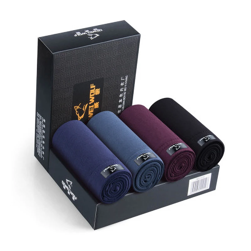 

Free Shipping Mens 4Pcs\lot Underwear Soft Boxers Bamboo Fiber Boxer Men Solid Boxer Shorts Boxers Mens Underwear Lot