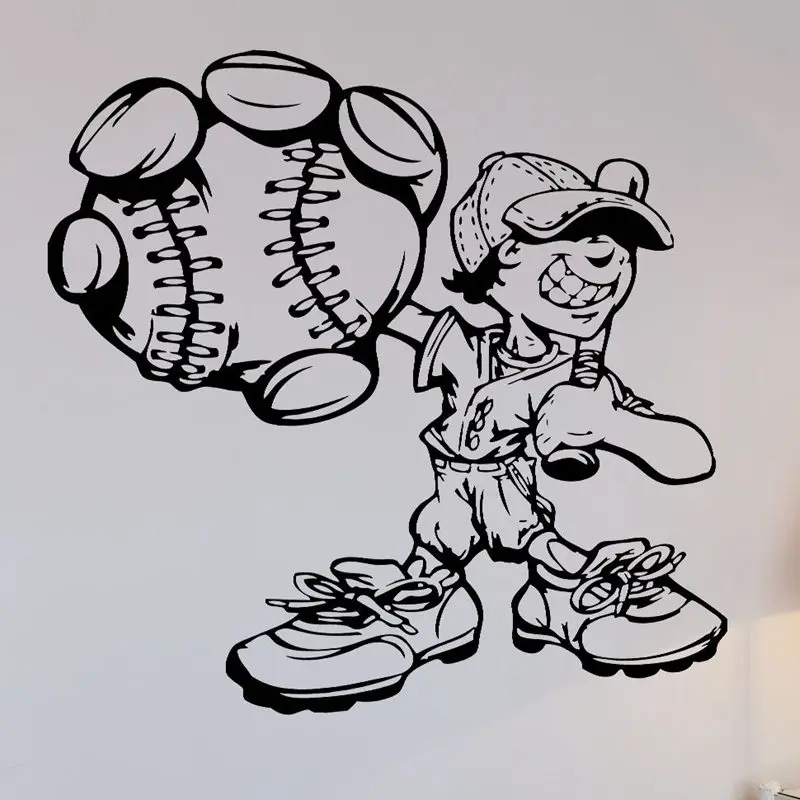 DCTAL Baseball Car Windows Sticker Sports Decal Posters Vinyl Wall Decals Pegatina Decor Mural Baseball Sticker