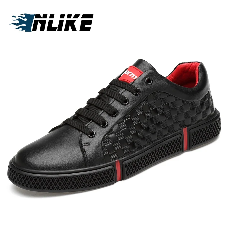 

INLIKE Men's Big Size Casual Shoes New Men's Genuine Leather Board Shoes Men's Casual Leather Shoes Sneakers Women Shoes