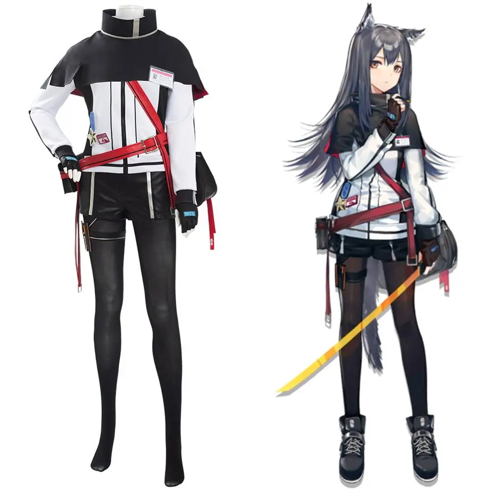 

Game Arknights Texas Cosplay Costume Adult Unisex Leather Full Sets Custom Made for Halloween Carnival Party Women Girls