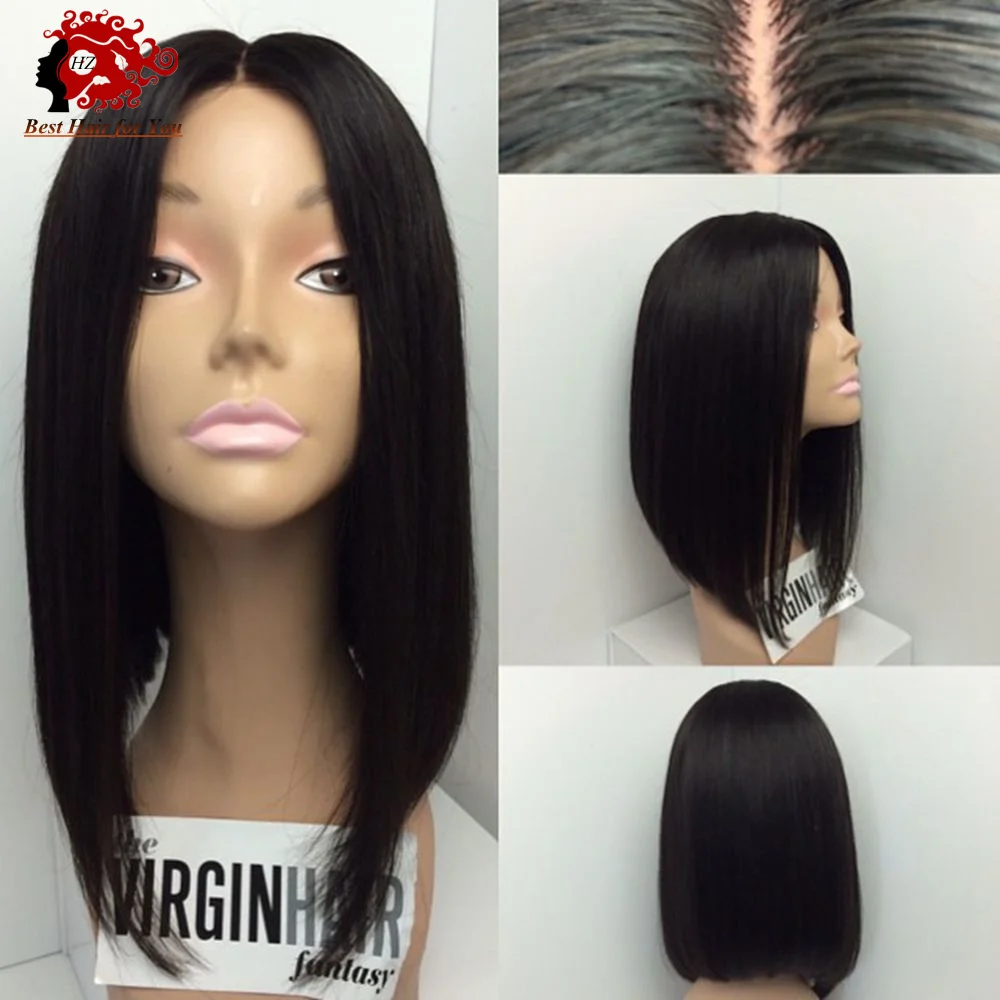 Brazilian Human Hair Silk Top Glueless Full Lace Wigs Short Human