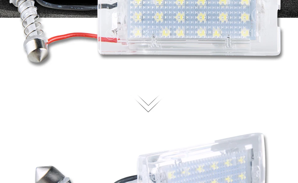 VooVoo 2Pcs White Error Free Bright 18 LED License Plate Lights For Bmw E53 X5 1999-2003 E83 x3 2004-2009 Number Plate Lamp 12V_01 (2)